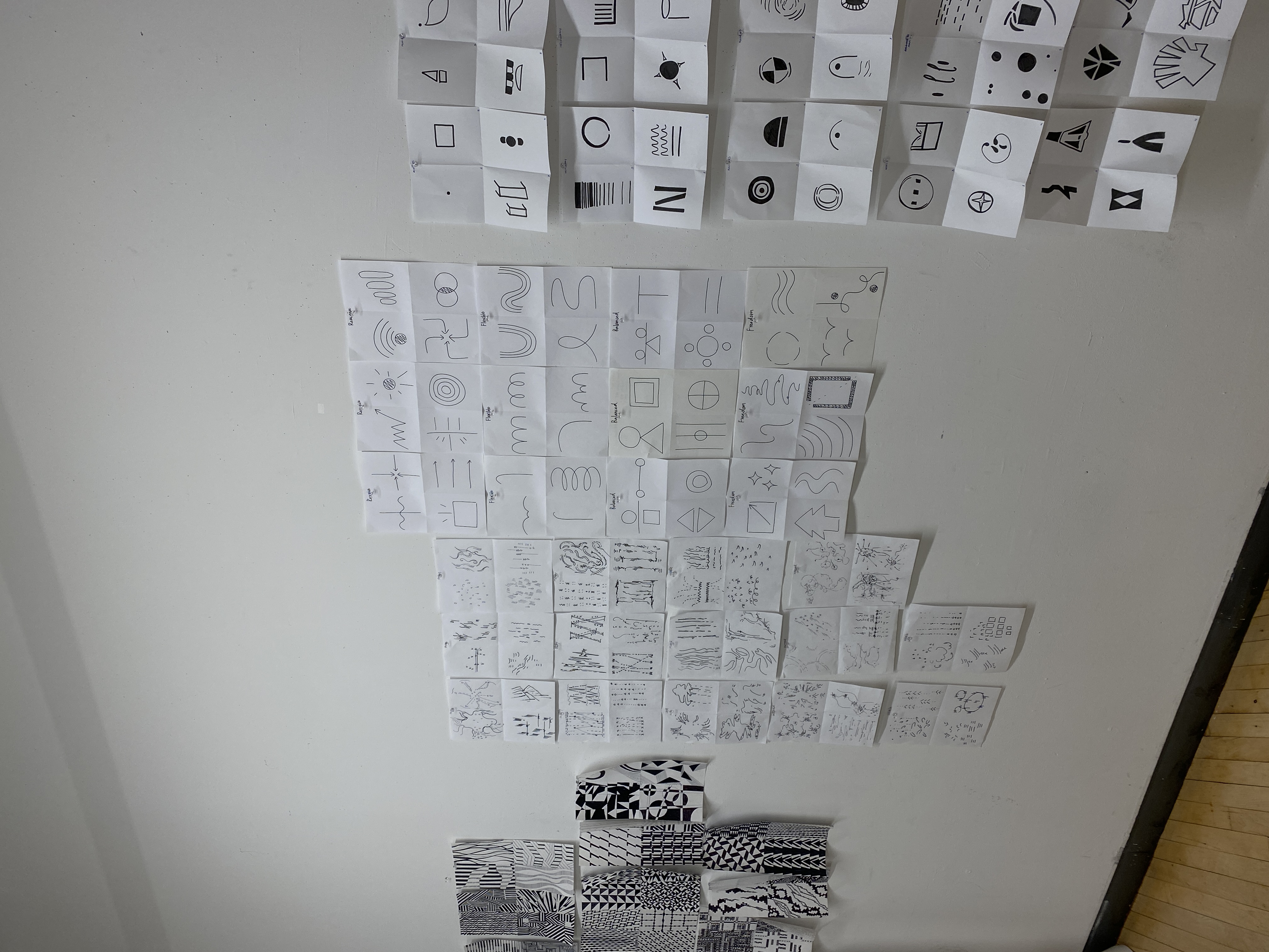 The selected combinations were developed and enlarged into the final poster compositions.