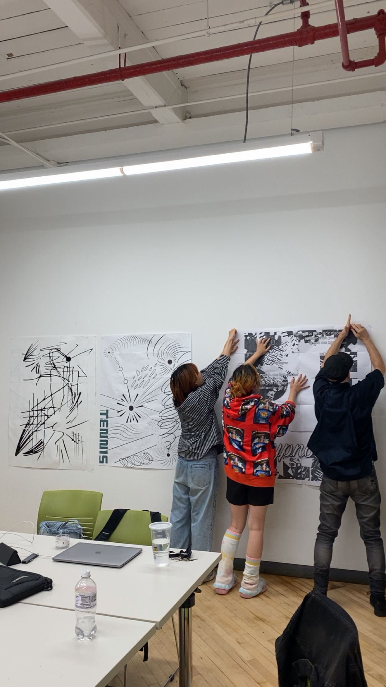 Rearranging and combining selected visual elements to explore new relationships and compositions.