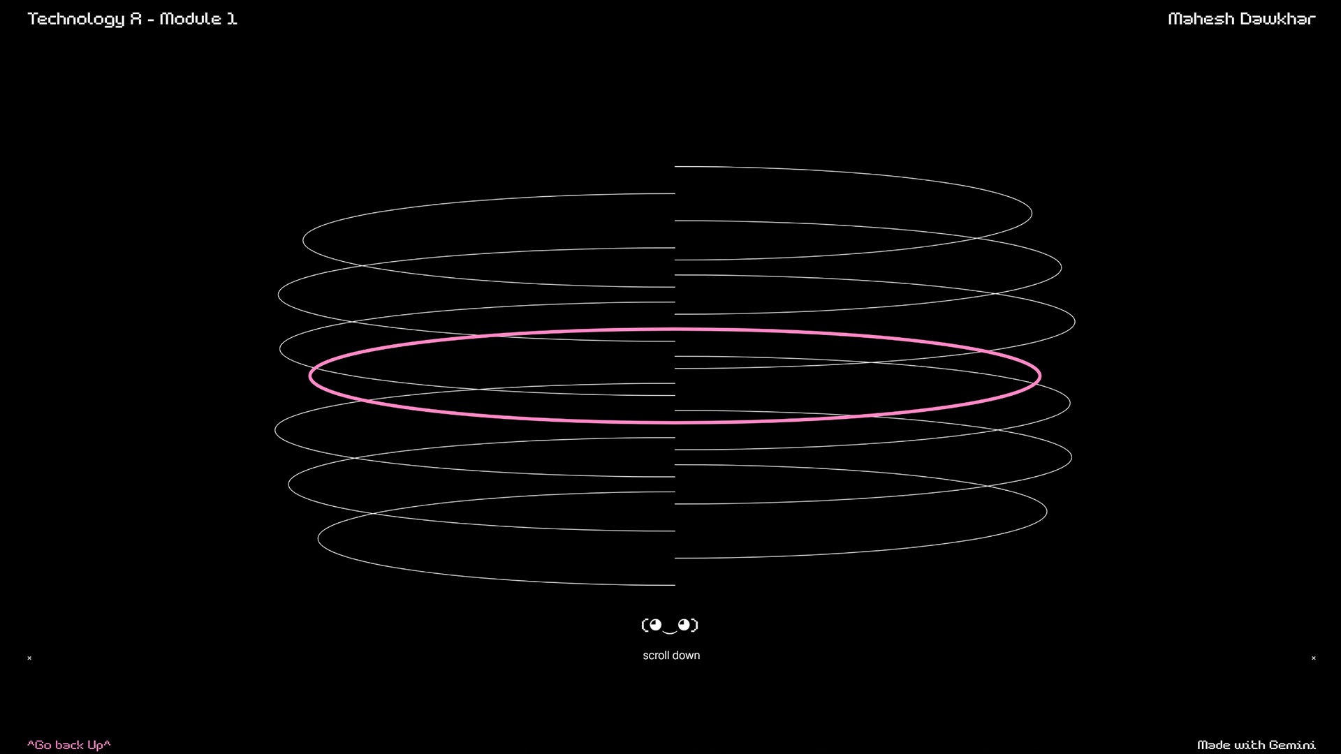 A screenshot of my website. I changed cursor to this "(◕‿◕)" text emoji.