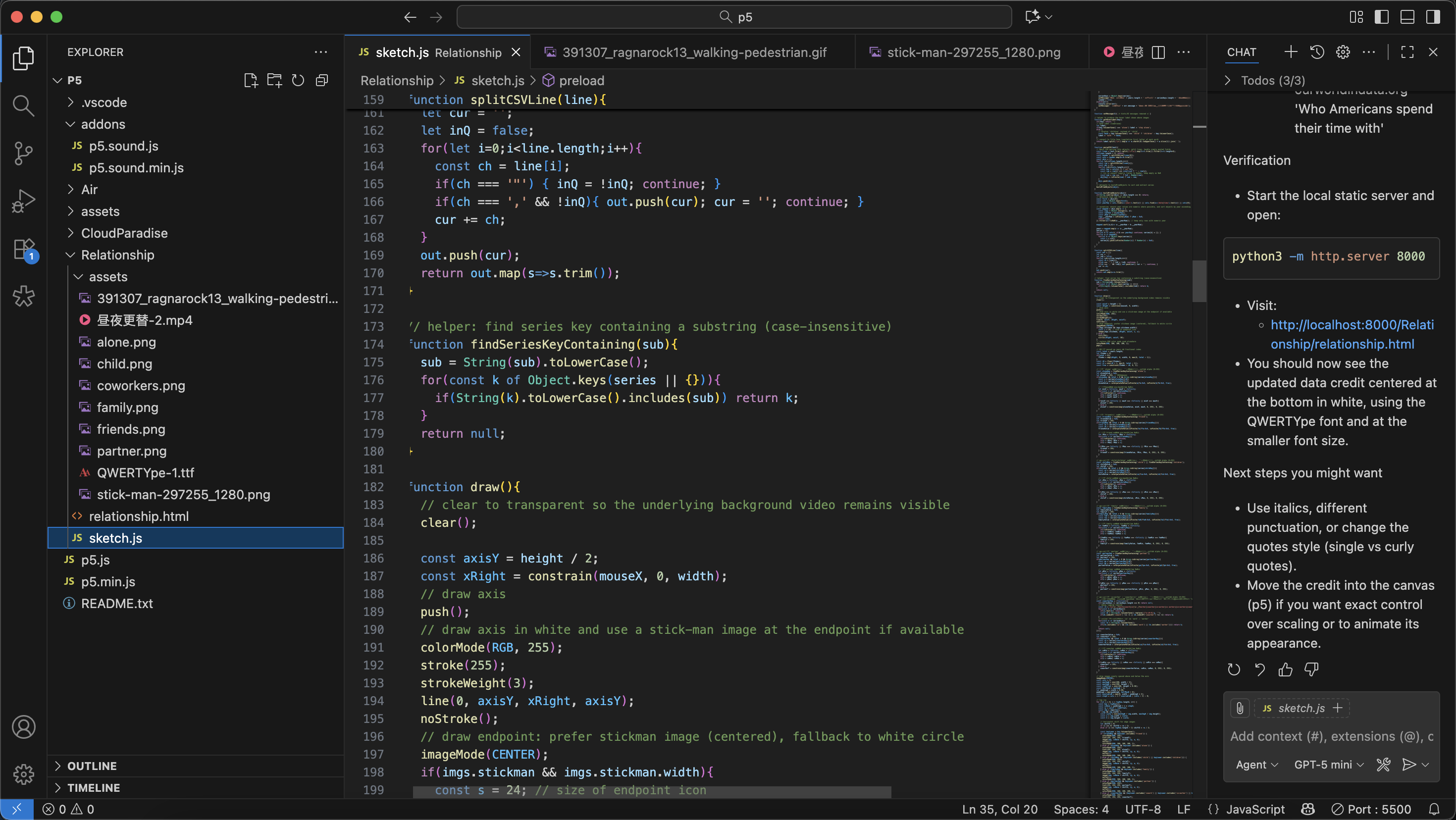 screenshot of my code