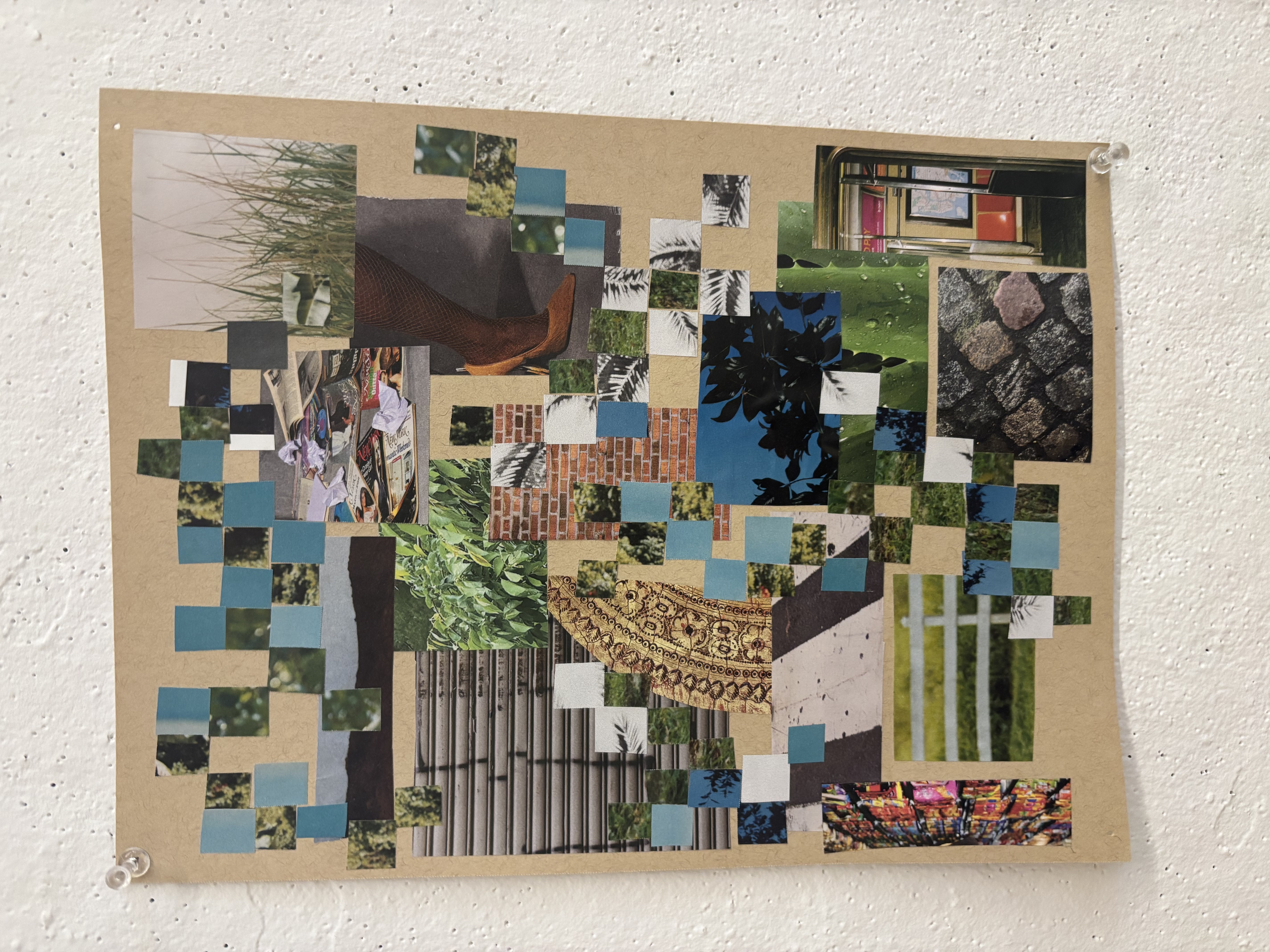 This is a collage to represent the depth and vibrance of the physical world. I wanted to draw a contrast with the digital world by adding in pixels. The is my most high-level, abstract artifact I created by extracting the theme from the story.