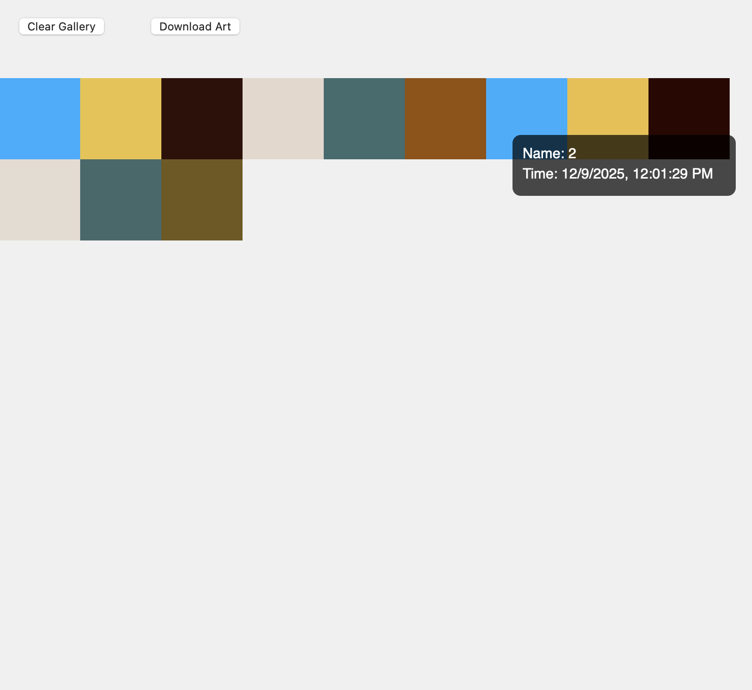 Gallery - The color palate stored forms a visual !