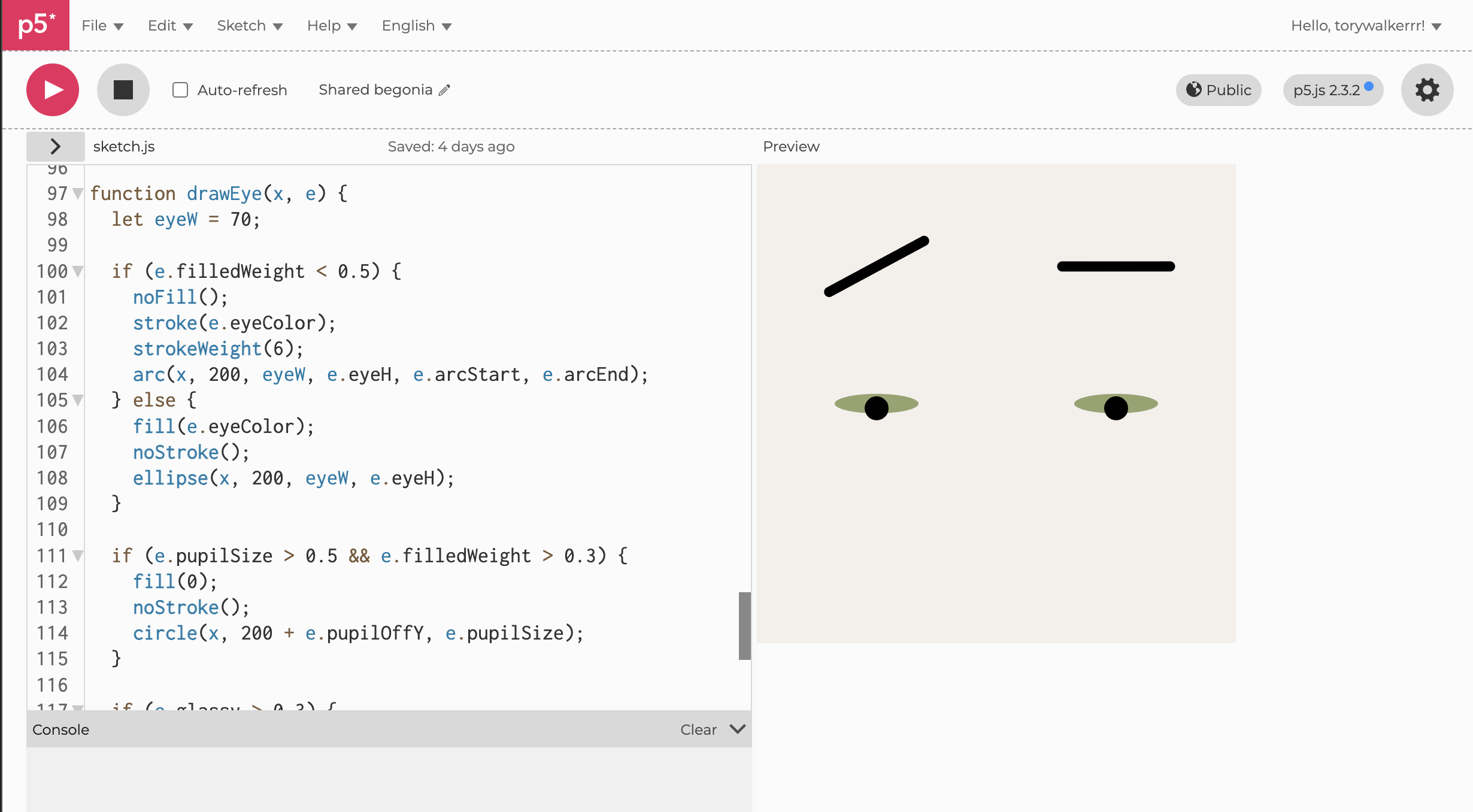 a look at the code behind the design of the eyes