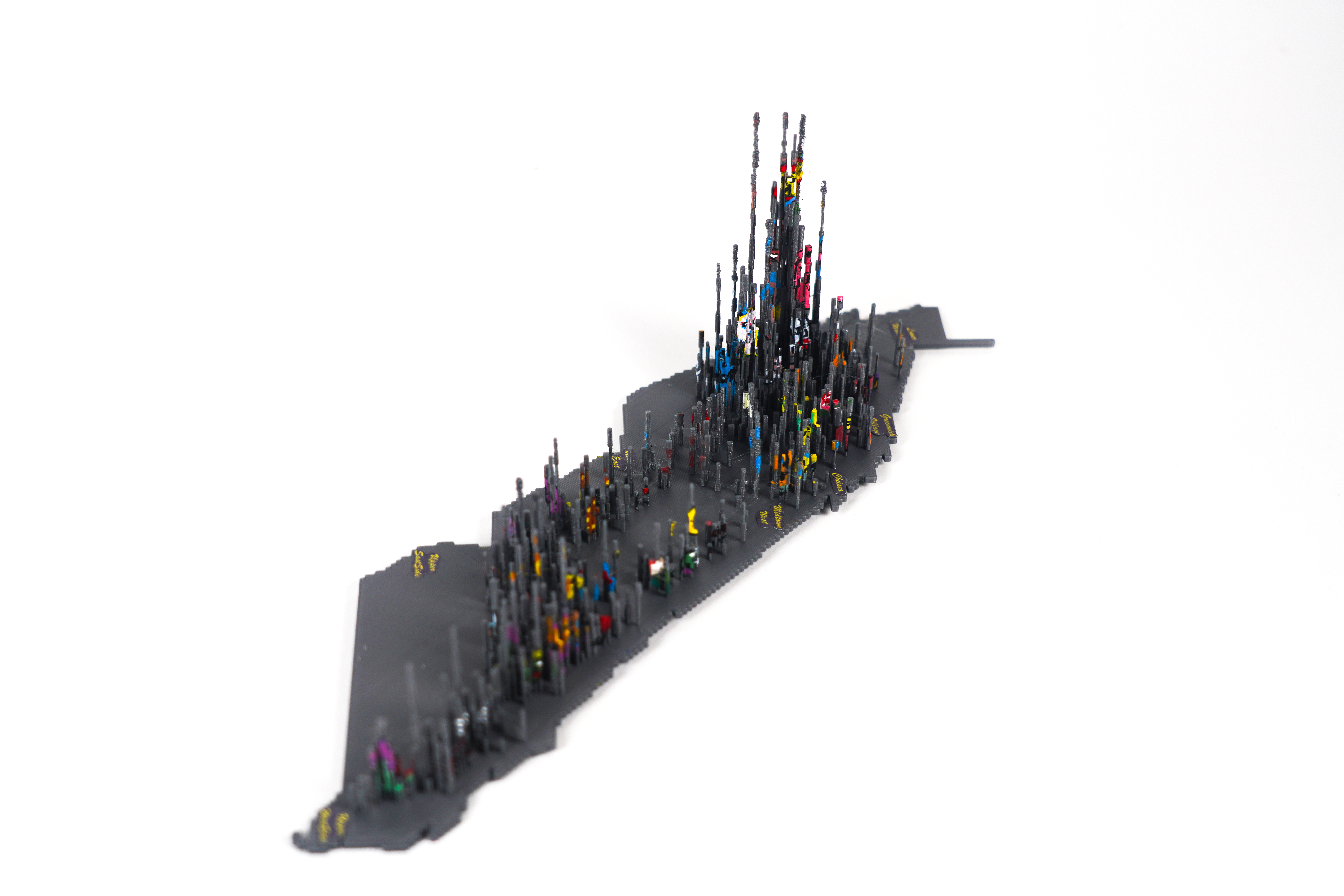 a top view of the sculpture